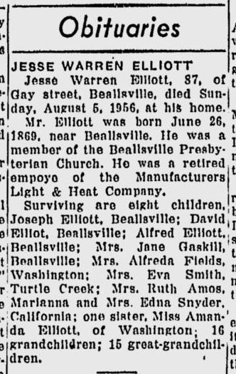 Jess Warren Elliott obit